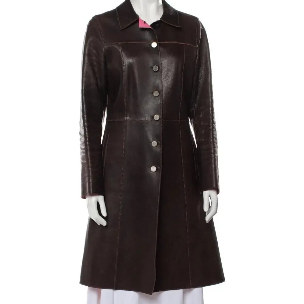 Prada leather coat vintage